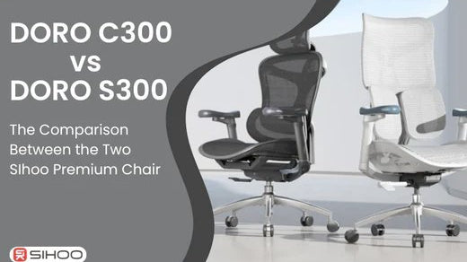 An Ergonomic Chair With Text Overlay: Comparison Of SIHOO Premium Chairs: Doro C300 Vs. Doro S300