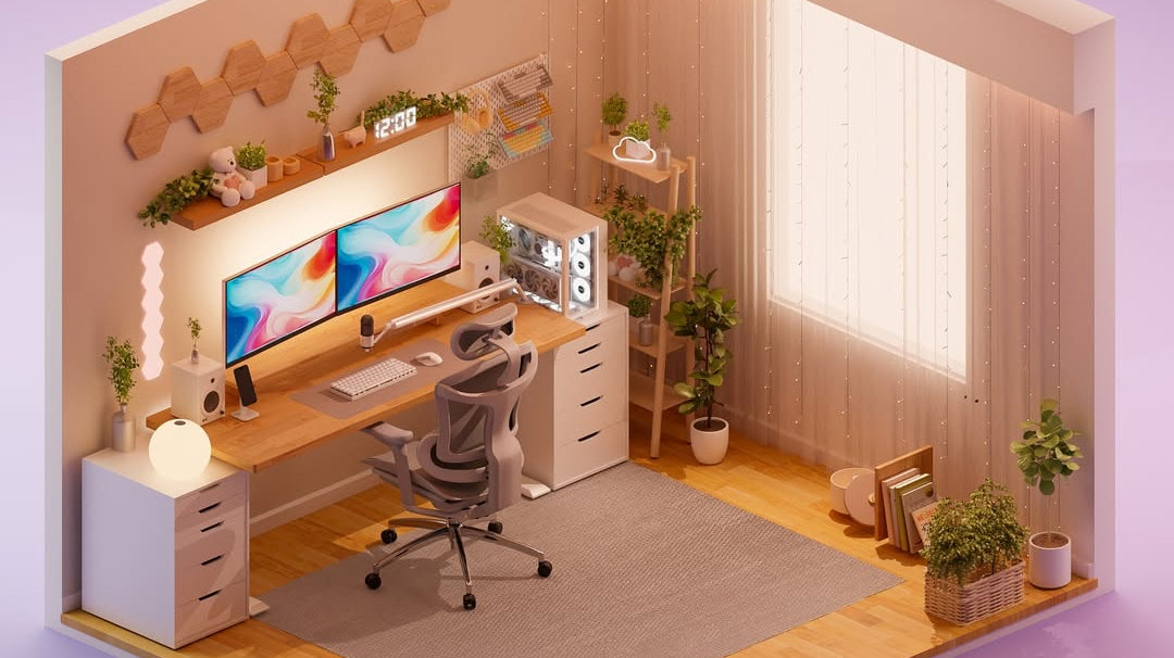 home office design ideas #1, displayed in a diorama-like setting