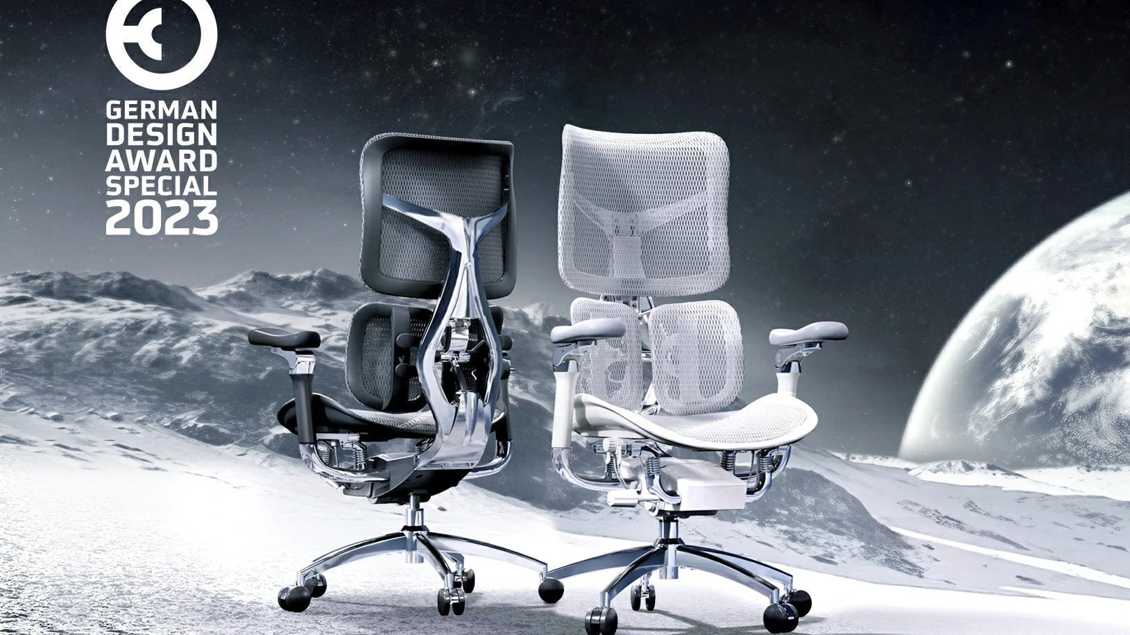 Two ergonomic Sihoo Doro S300 chairs showcased together, highlighting the sleek and modern design story, Sihoo Doro S300 Design Story.