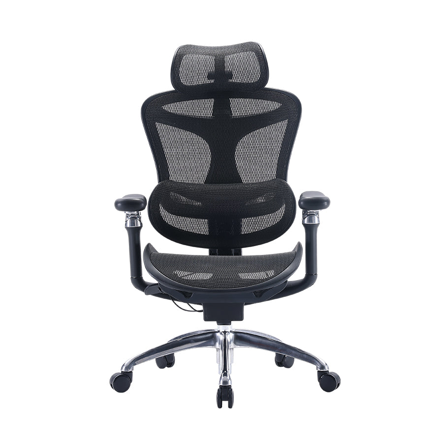 Front view of black Sihoo Doro C300 ergonomic chair in Australia highlighting sleek design and ergonomic support.