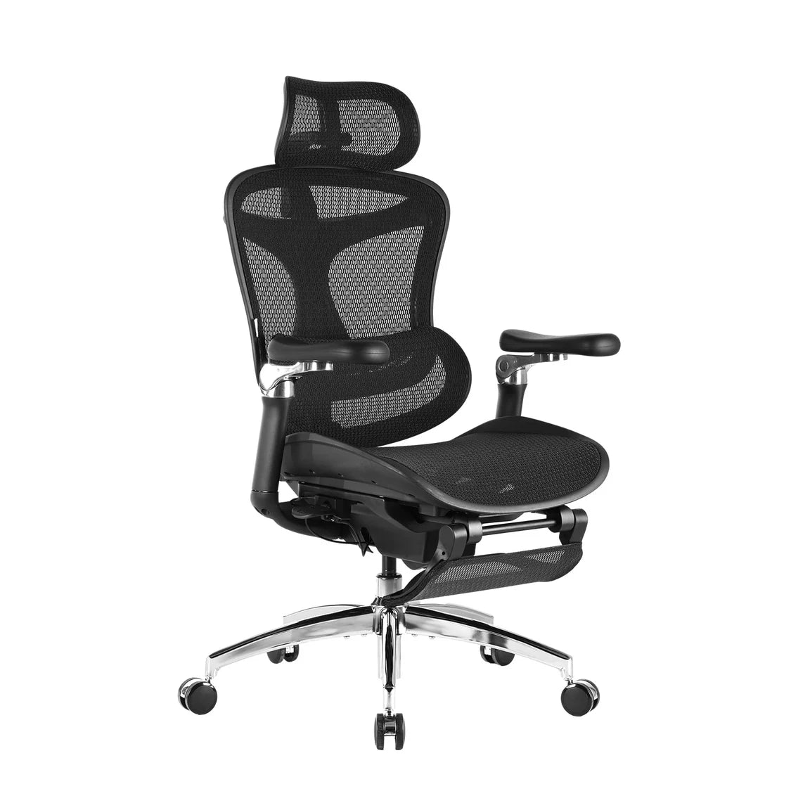 Semi front-left view of black Sihoo Doro C300 ergonomic chair in Australia showcasing modern ergonomic design