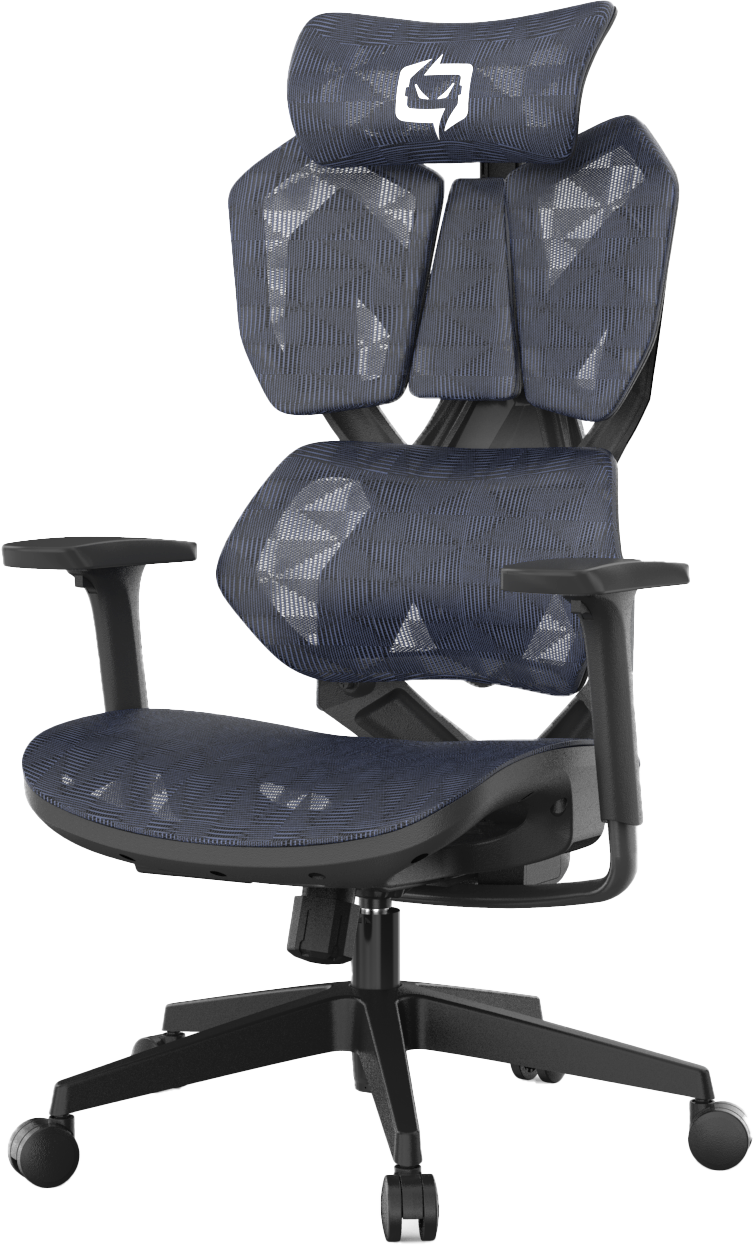 Semi front-left view of black XALLKING X5C ergonomic gaming chair showcasing ergonomic design and premium comfort.