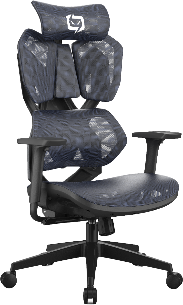 Semi front-right view of black XALLKING X5C ergonomic gaming chair highlighting ergonomic design and superior comfort.