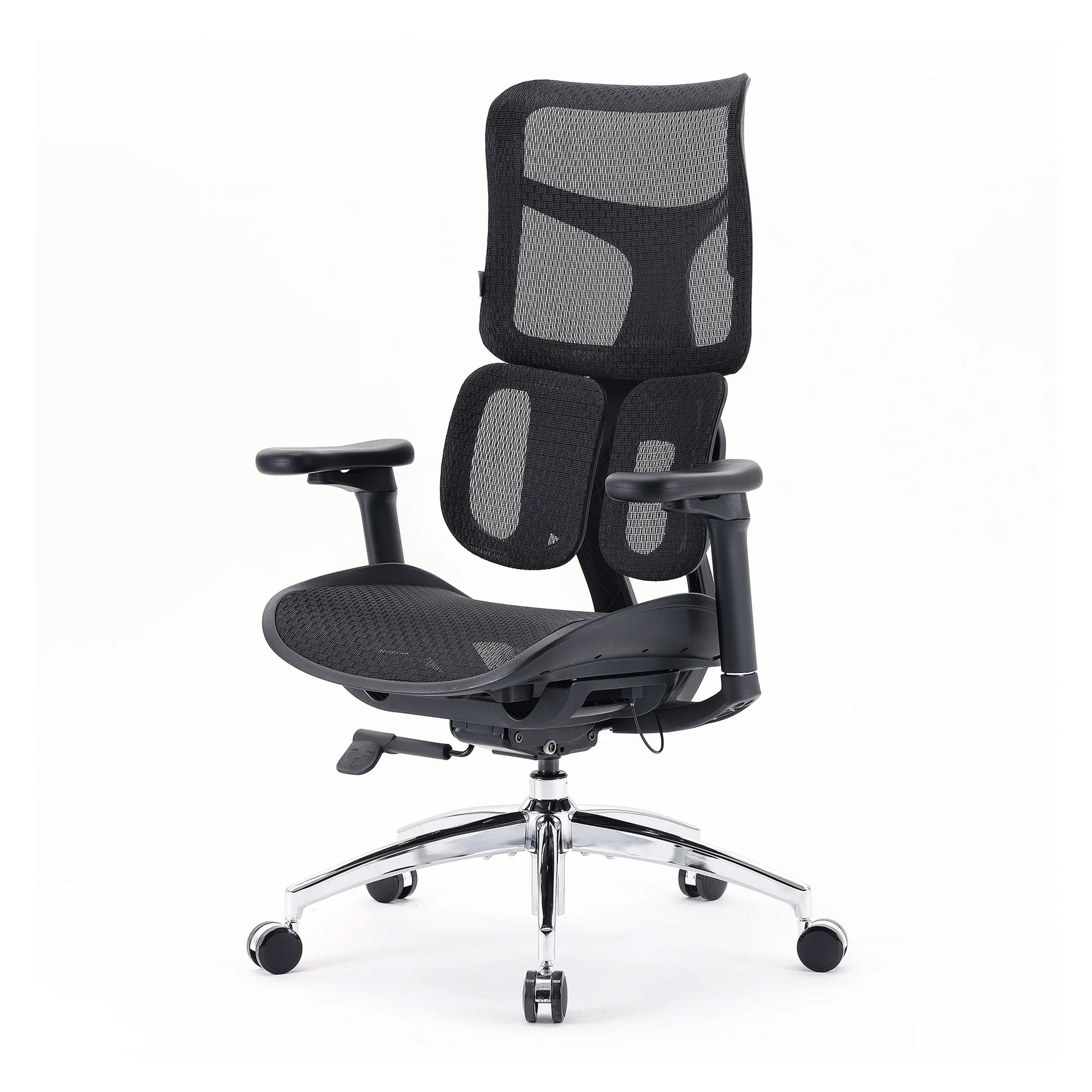 Angled view of the black S100 ergonomic chair.