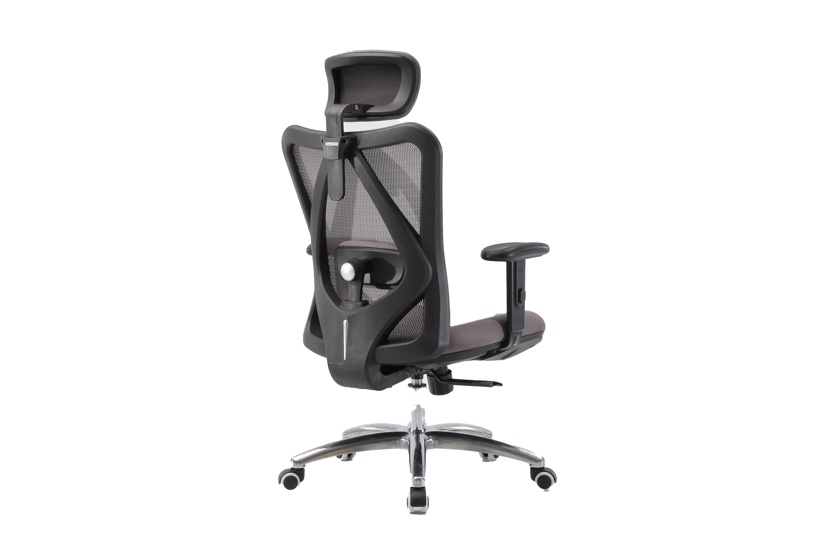 Angled front-right view of black Sihoo M18 ergonomic chair in Australia on a white background highlighting its modern ergonomic design