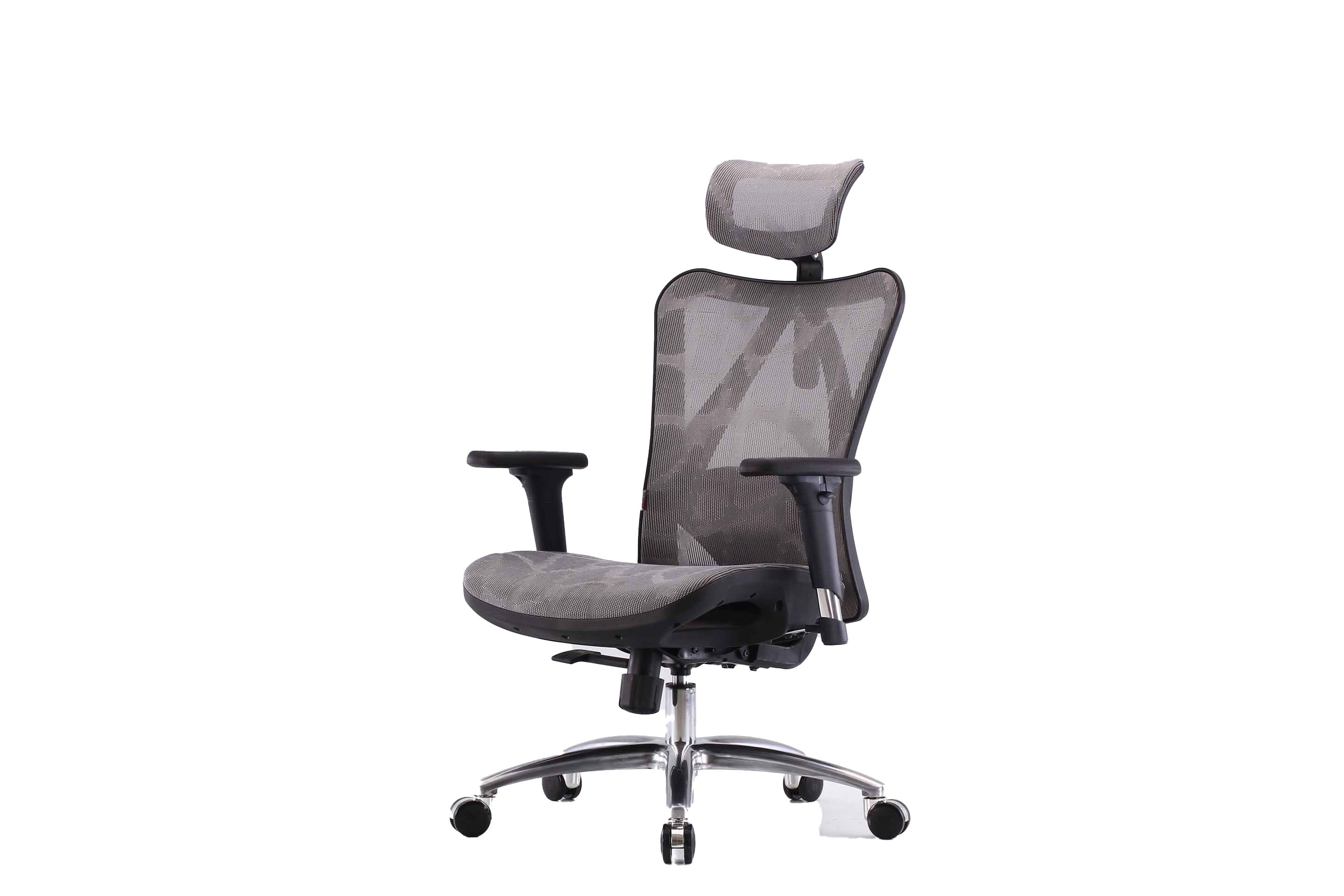 Angled front-left view of black Sihoo M57 ergonomic chair in Australia on a white background showcasing its ergonomic design