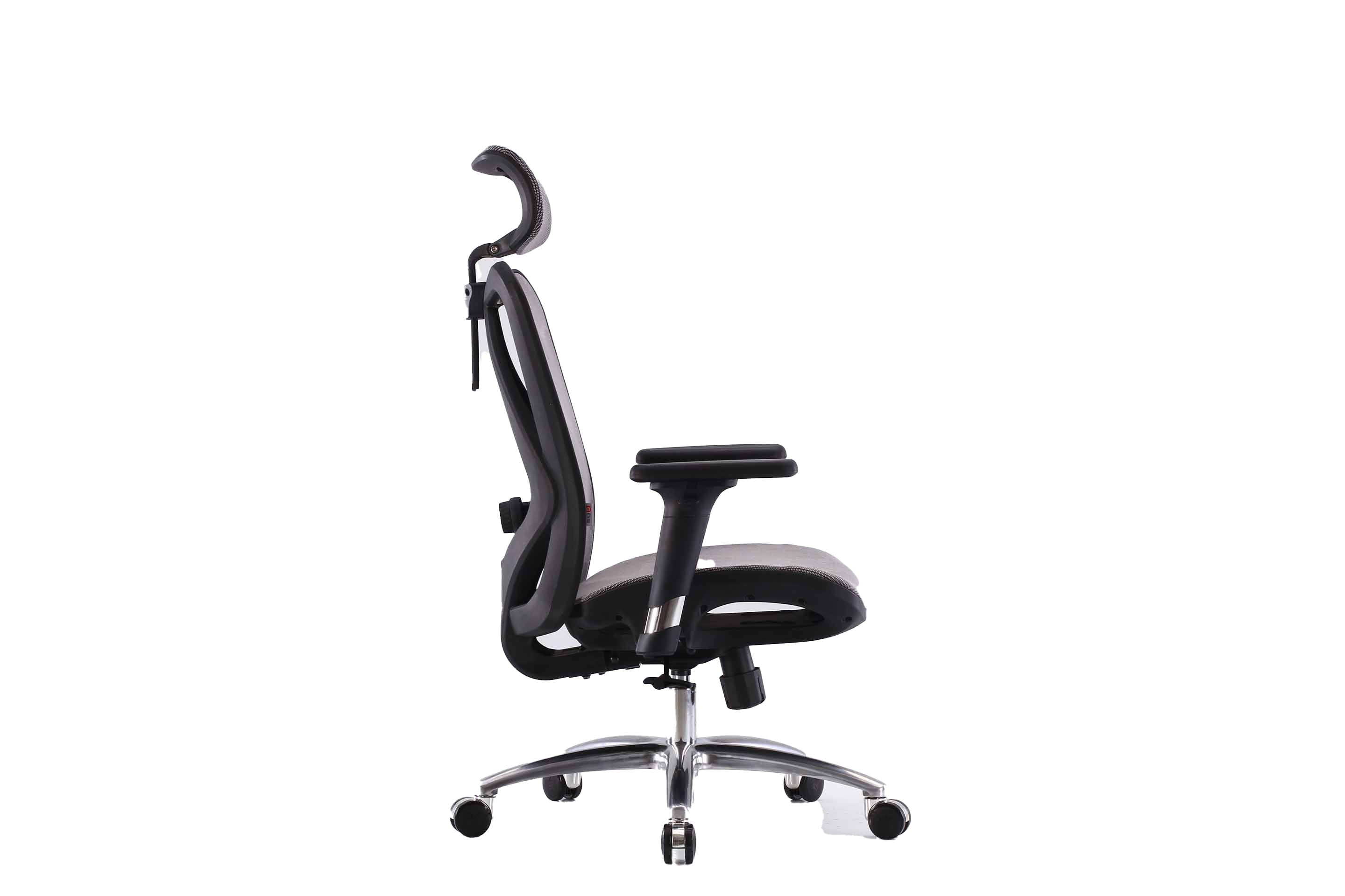 Right side view of black Sihoo M57 ergonomic chair in Australia on a clean white background showing mesh back and adjustable features
