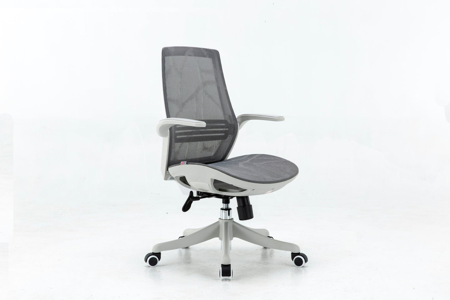 Semi front right view of white Sihoo M59 ergonomic chair in Australia on a white background showing mesh back, seat and adjustable support