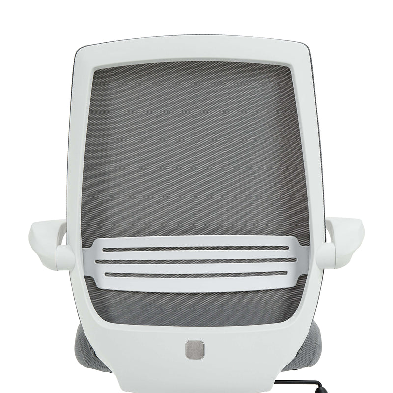 Closer view of the back of gray Sihoo M76 ergonomic chair in Australia, highlighting lumbar support and ergonomic design