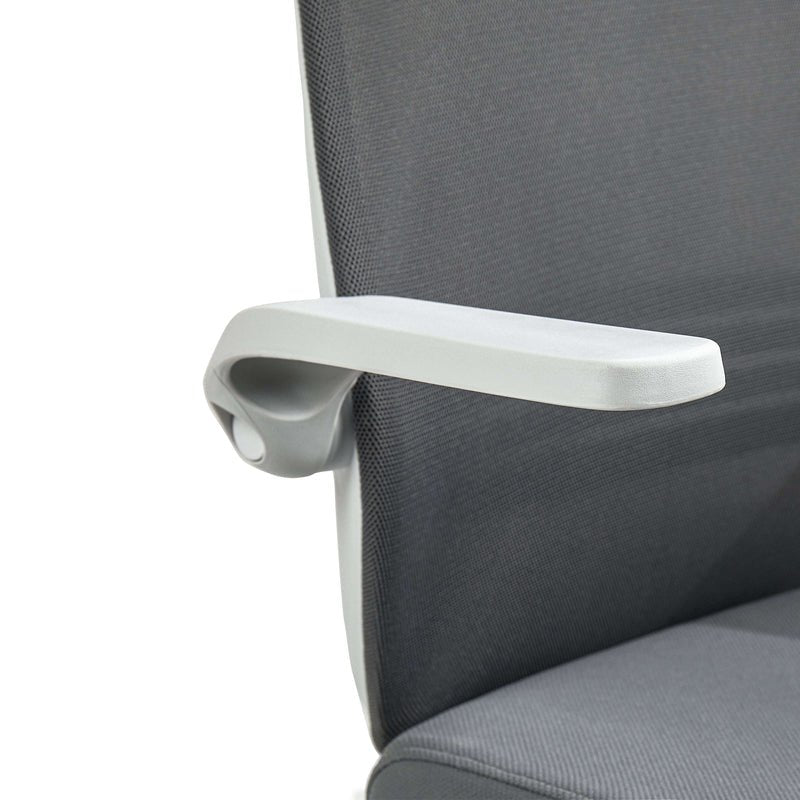 Gray Sihoo M76 ergonomic chair in Australia shown up close at the armrest, emphasizing comfort and adjustable features