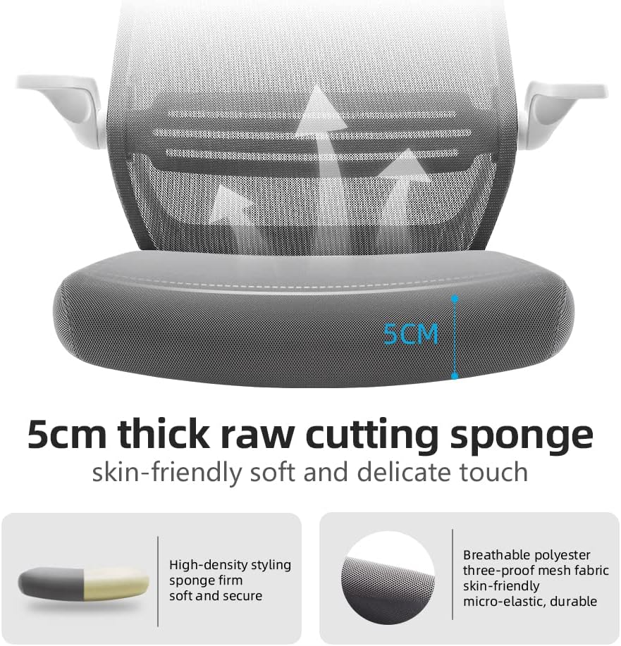 5 cm thick raw cut sponge seat of Sihoo M76 ergonomic chair in Australia for enhanced comfort and support