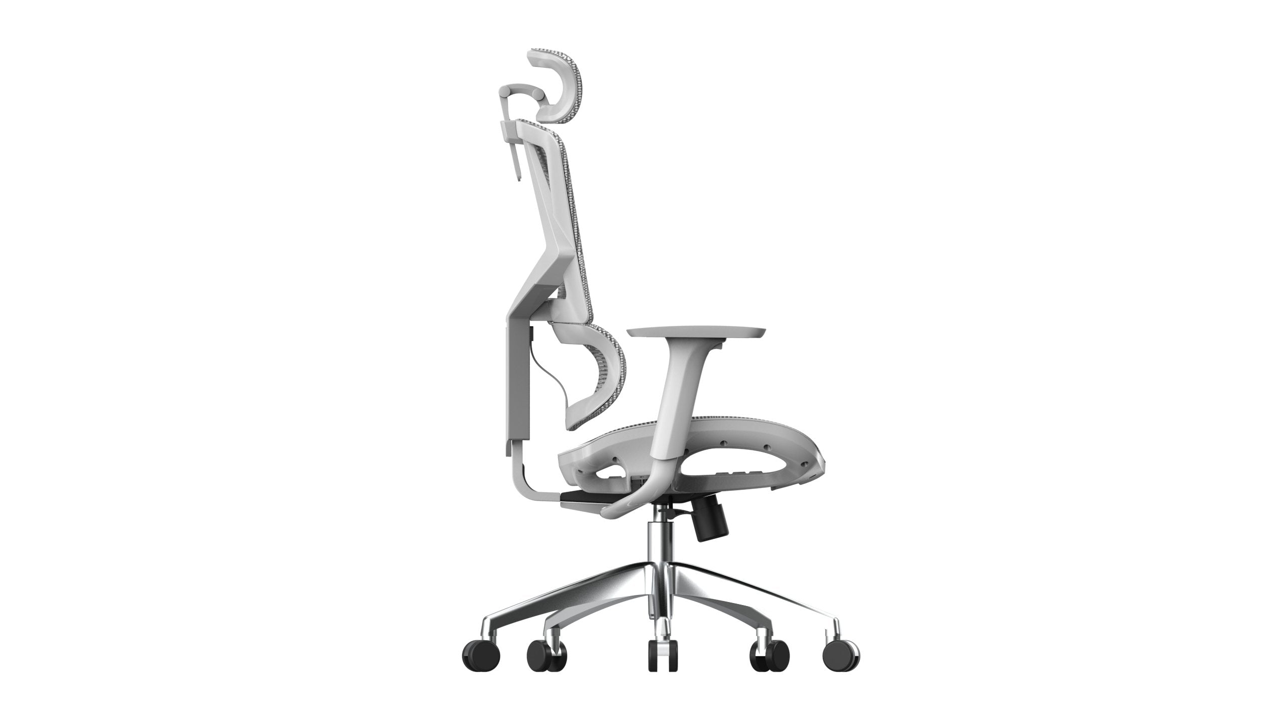 White Sihoo Vito M90 ergonomic chair in Australia shown from right view on white background, emphasizing ergonomic comfort and posture support
