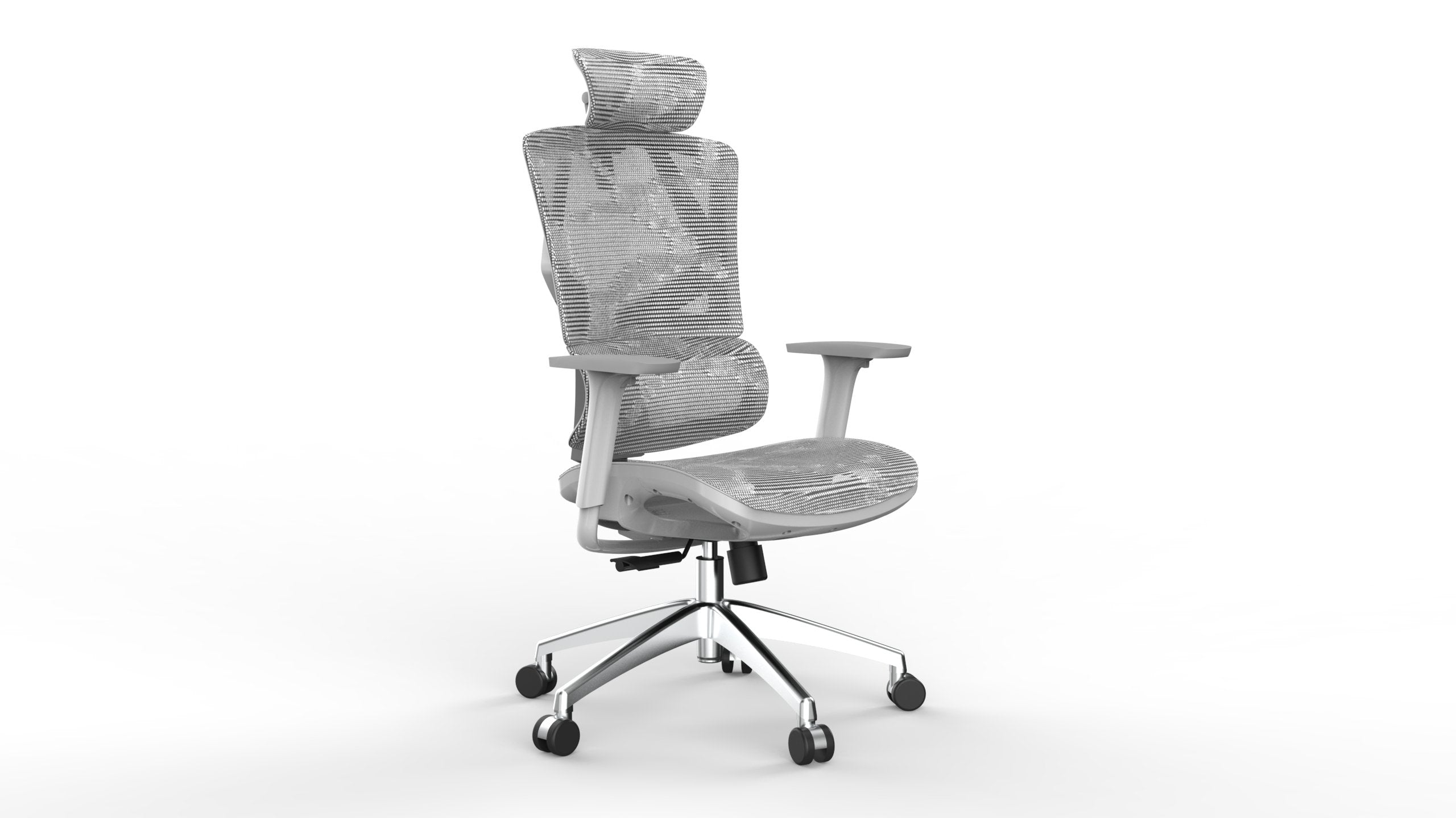 Semi front right angle of white Sihoo Vito M90 ergonomic chair in Australia on a white background, emphasizing adjustable features and ergonomic design