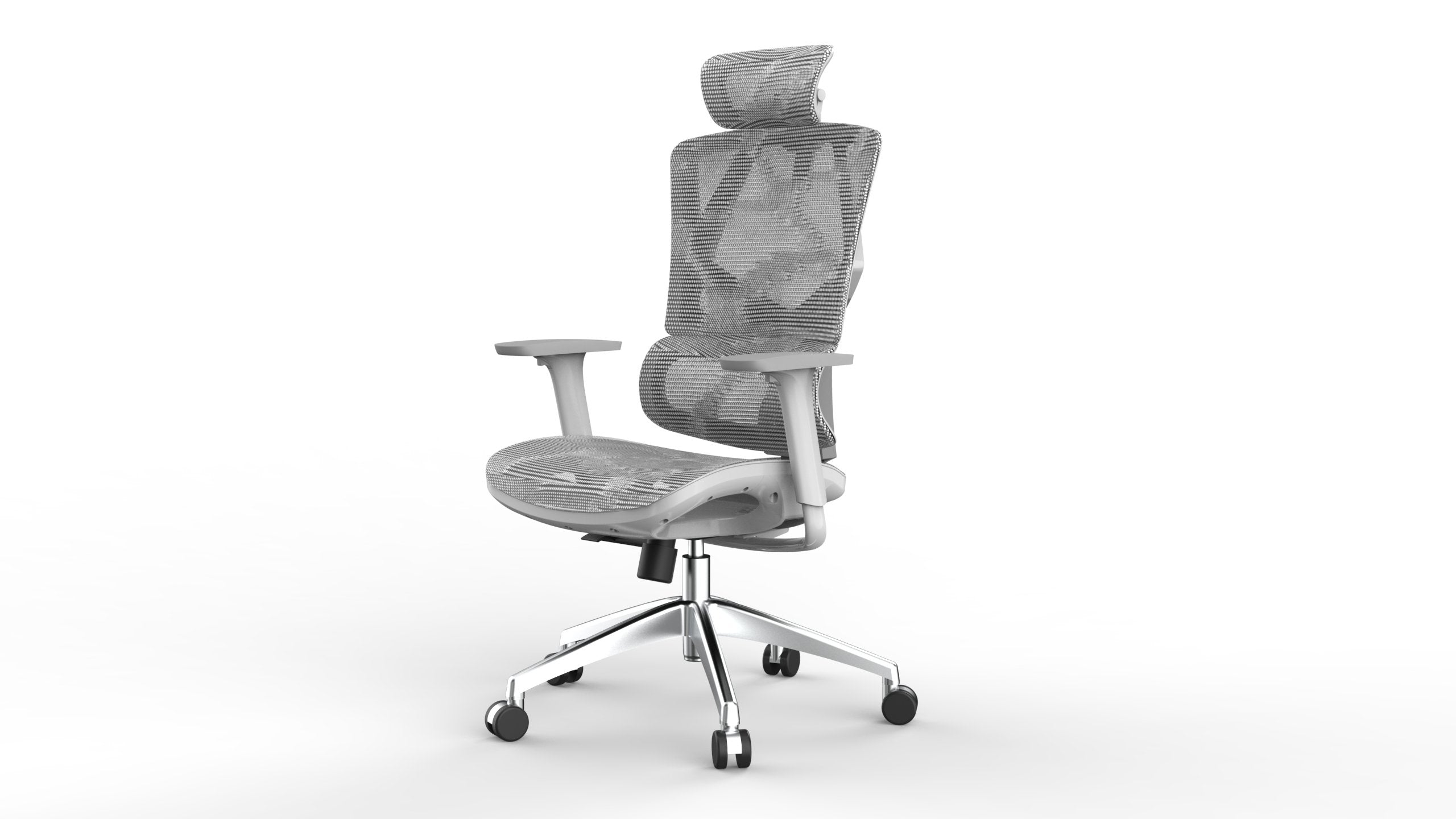 White Sihoo Vito M90 ergonomic chair in Australia from semi front left view on white background, showcasing ergonomic comfort and posture support