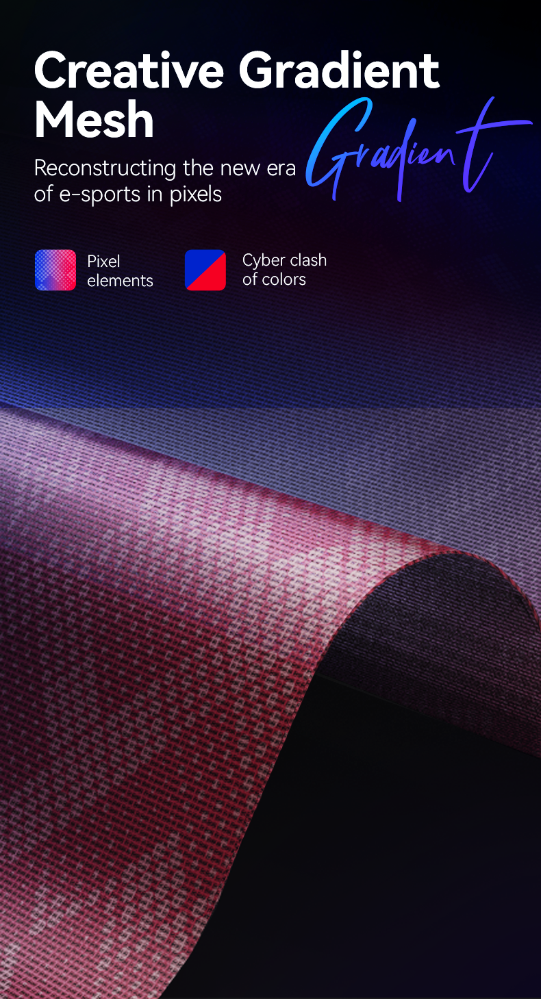 Close-up of creative gradient mesh material on an Xallking X3Pro ergonomic gaming chair in Australia