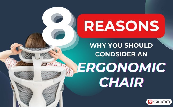 Back view of an ergonomic office chair with overlaid text that reads “8 Reasons Why You Should Consider an Ergonomic Chair – SIHOO Australia.
