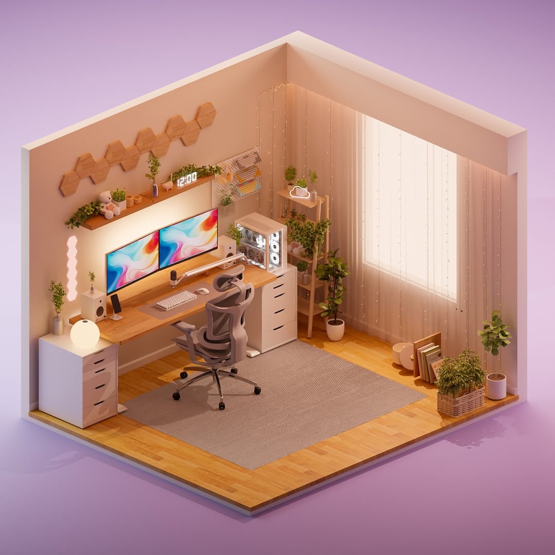 home office design ideas #1, displayed in a diorama-like setting