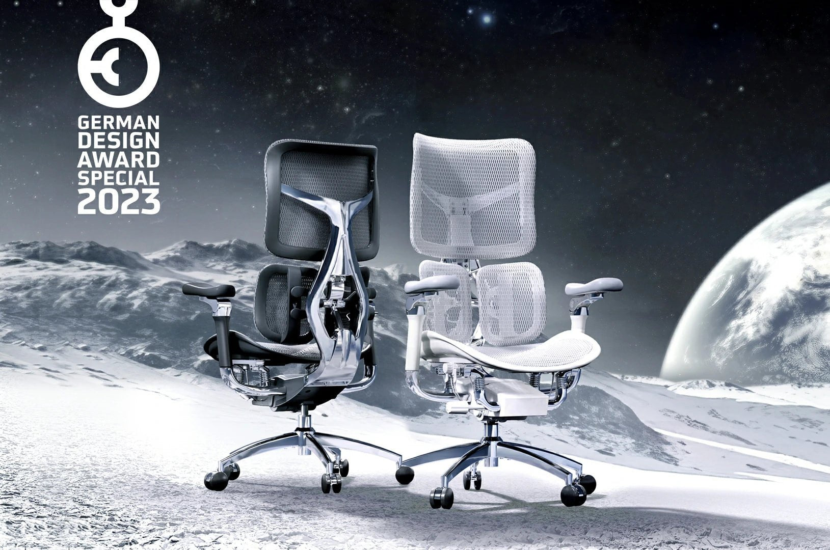 Two ergonomic Sihoo Doro S300 chairs showcased together, highlighting the sleek and modern design story, Sihoo Doro S300 Design Story.