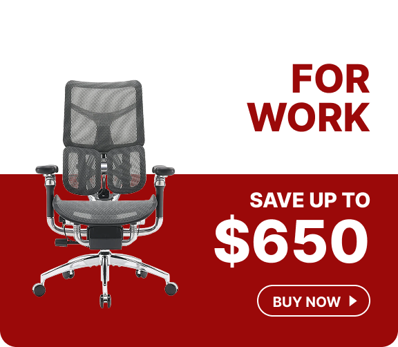 Grey mesh ergonomic office chair for work, with savings of up to $650.