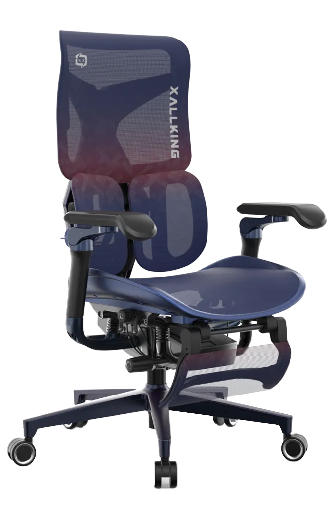 Semi-side front right view of an Xallking X3Pro ergonomic gaming chair in Australia on a transparent background