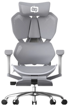 Front view of gray XALLKING X5F ergonomic gaming chair highlighting ergonomic comfort and vibrant design.