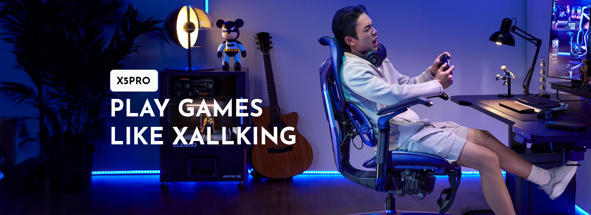 Gamer enjoying gameplay on the X5 Pro, showcasing an ergonomic gaming chair in Australia designed for comfort