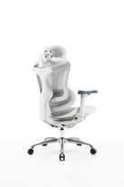 Semi back right side angle view of white sihoo doro c100 ergonomic chair in australia on a clean white background