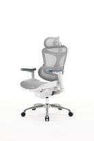 Product view of white sihoo doro c100 ergonomic chair in australia from a semi front left side angle.