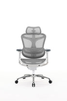 Front view of white sihoo doro c100 ergonomic chair in australia on a minimal white background.