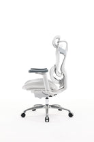 Left side angle view of white sihoo doro c100 ergonomic chair in australia on a clean white background