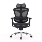 Front view of black Sihoo Doro C100 ergonomic chair in Australia with black frame, mesh backrest, padded seat, and adjustable headrest