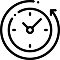 Clock icon representing time management and productivity with ergonomic chair in Australia