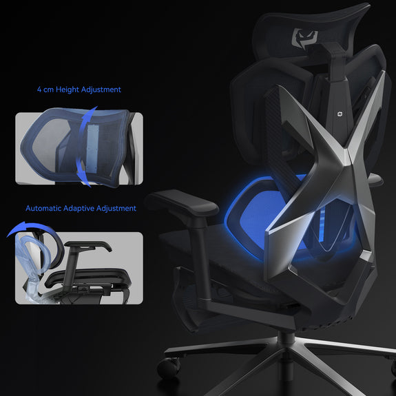 Xallking X5S ergonomic gaming chair in Australia with 4 cm height adjustment and automatic adaptive adjustment
