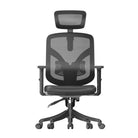 Front view of black Sihoo M56 ergonomic chair in Australia with mesh back, adjustable headrest, and lumbar support on white background