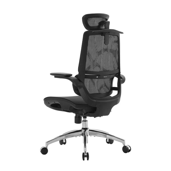 Rear view of the black Sihoo M59 Pro ergonomic chair.