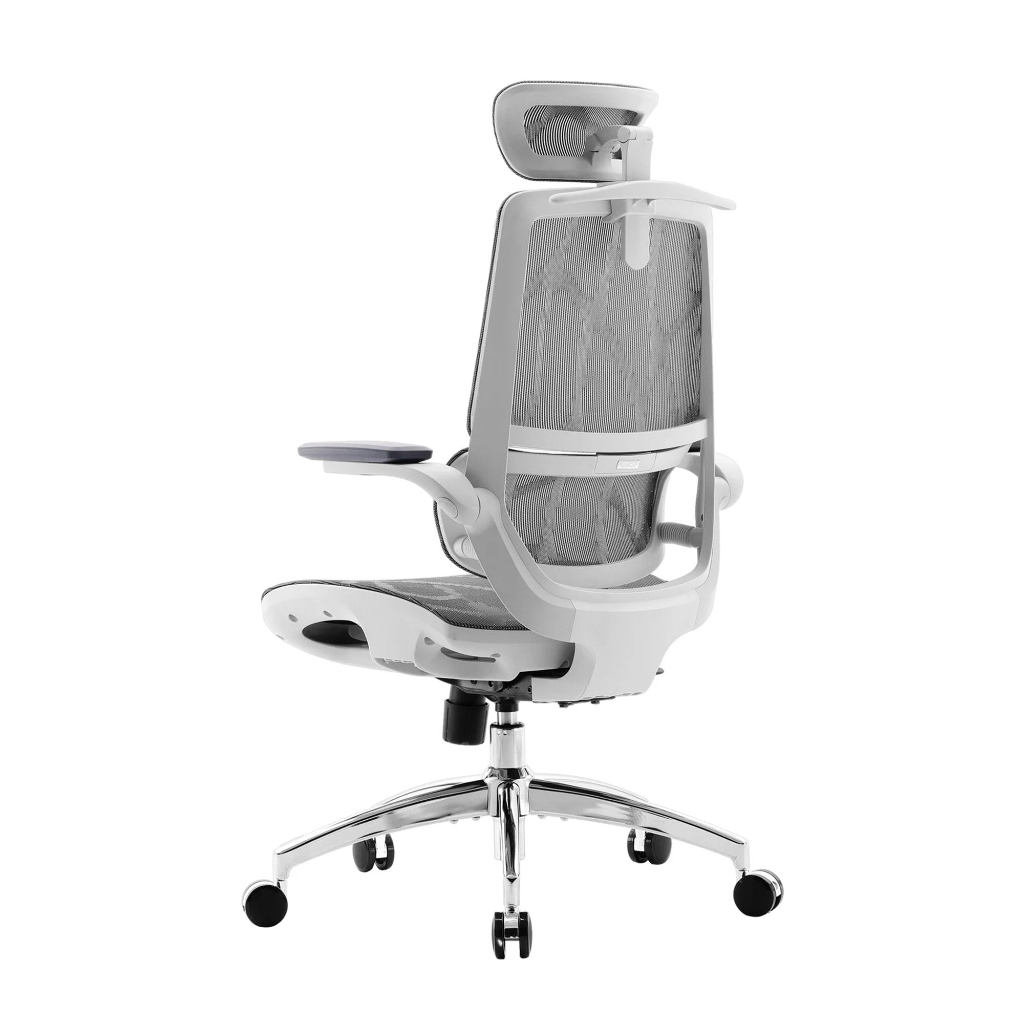 Back view of the Sihoo M59 Pro White ergonomic chair.