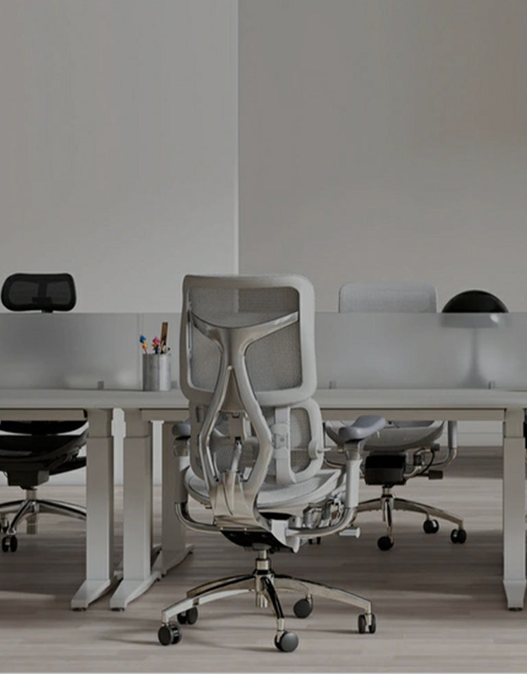Ergonomic chair in Australia in a modern office setup with desk and laptop