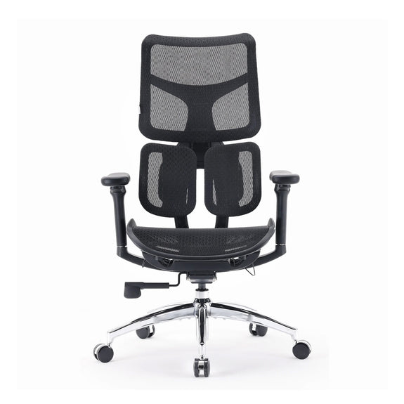 Front view of the black S100 ergonomic chair.