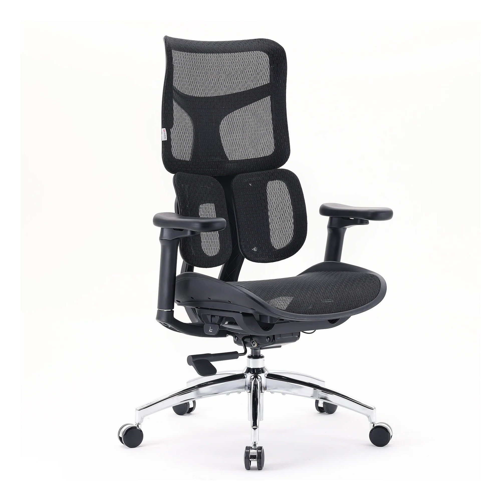 Front angled view of the black S100 ergonomic chair.