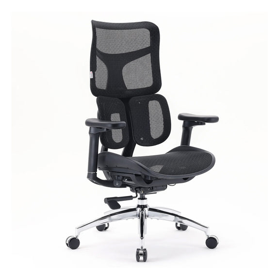 Front angled view of the black S100 ergonomic chair.