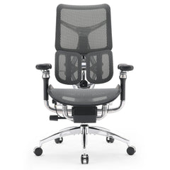 Front angle of black Sihoo Doro S300 ergonomic chair in Australia without footrest on white background for premium office seating
