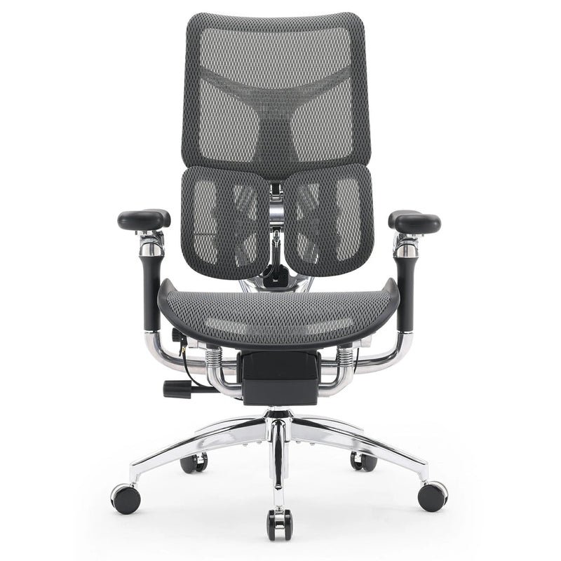 Front angle of black Sihoo Doro S300 ergonomic chair in Australia without footrest on white background for premium office seating