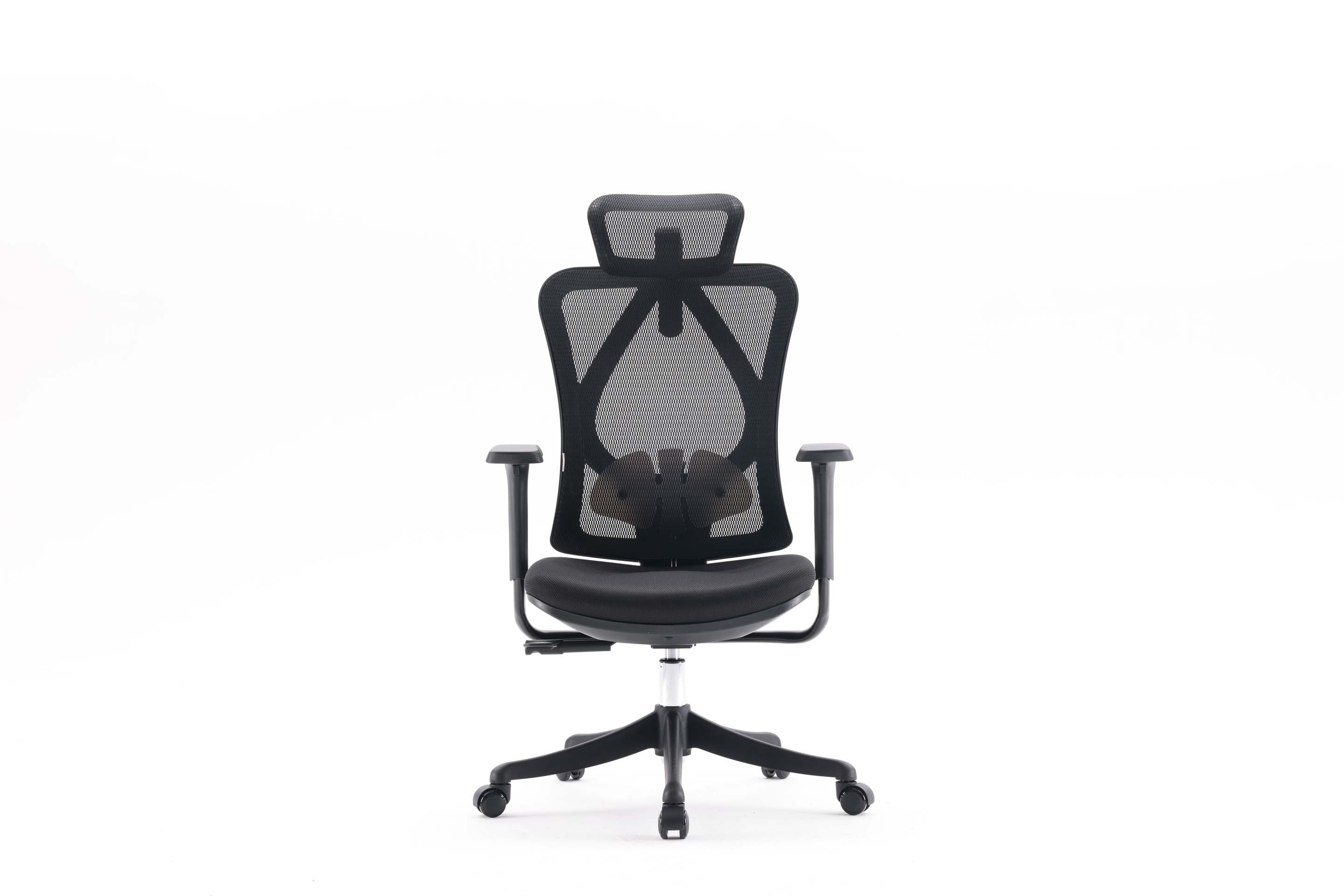 Front view of an M18 Pro ergonomic chair in Australia on a white background, showcasing its ergonomic design and adjustable features.