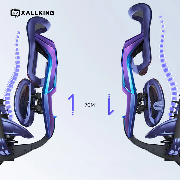 XALLKING ergonomic chair with adjustable lumbar support showing 7 cm height adjustment for better posture in Australia.