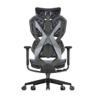 Back view of Xallking X5C ergonomic gaming chair in Australia with grey frame, mesh back, and adjustable support structure on white background