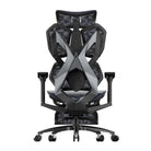 Rear view of Xallking X5S ergonomic gaming chair in Australia with mesh backrest, angular frame design, and adjustable lumbar support on white background